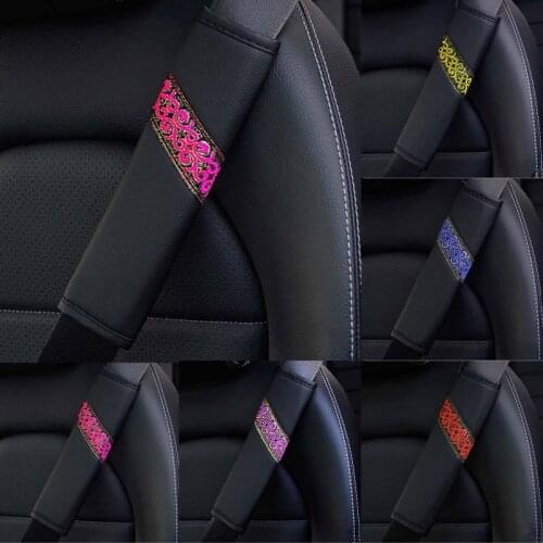 PU Leather Car Seat Belt Cover Shoulder Pad Auto Safety Seatbelt Sleeve Cushion Pad Car Interior Accessories