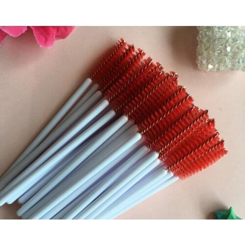 20000 Make-up Brushes Synthetic Fiber Disposable Mascara Brushes Mascara Applicators Mascara Brushes red color