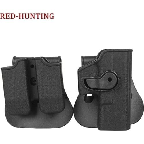 IMI Gun Holster Defense Retention Tactical Gun Holster for Glock 17 19 22 23 9mm Double Magazine Pouch