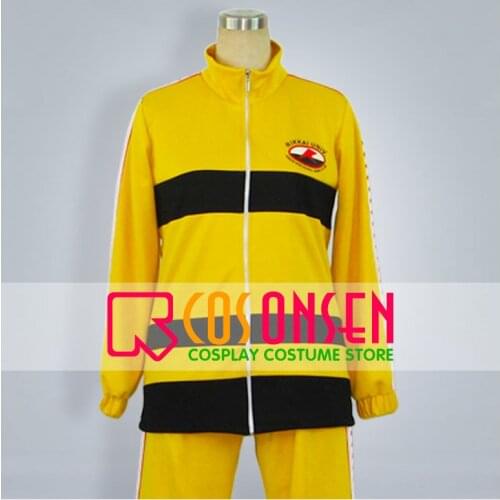COSPLAYONSEN Prince of Tennis Rikkai Dai Fuzoku Chuu Jersey Yellow Cosplay Costume 4 pcs Set