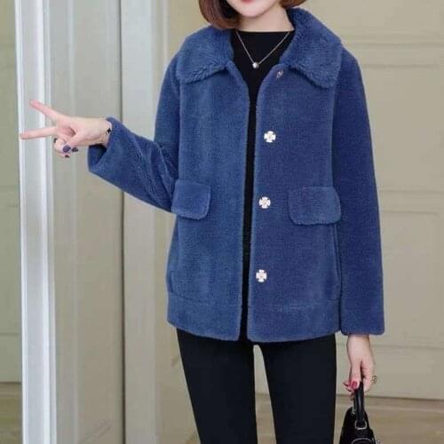 Women Autumn Winter Genuine Real Fur Sheepskin Coats Ladies Loose Casual Outwear Female Thick Warm Sheep Shearing Jacket X94