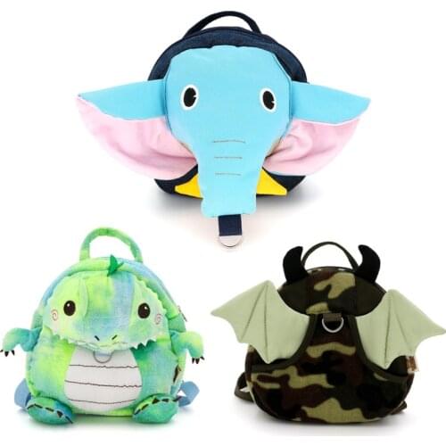 Fashion Kindergarten Baby Backpack Cute Animal Design Cartoon Elephant Dinosaur School Bag for Boys Girls Childrens Schoolbag