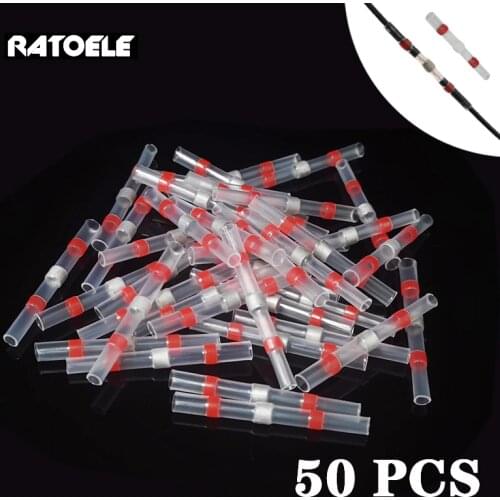10 50 PCS Solder Seal Wire Connectors Heat Shrink Tube Soldering Connector Kit Automotive Marine Insulated