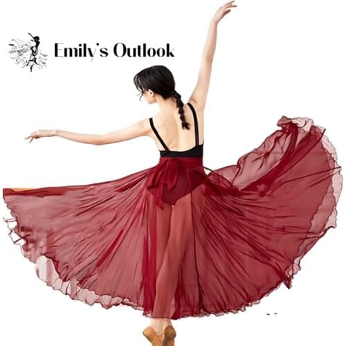 Swing Belly Dance Women Performance Outfit 720 Degree Full Circle Maxi Skirt Flamenco Show Wear Soft Tencel Burgundy