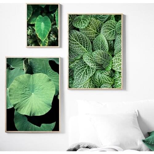 Green Leaves Picture Plant Printing Wall Canvas Modern Nordic Home Decor Art Posters for Home Design Frameless Wall Art