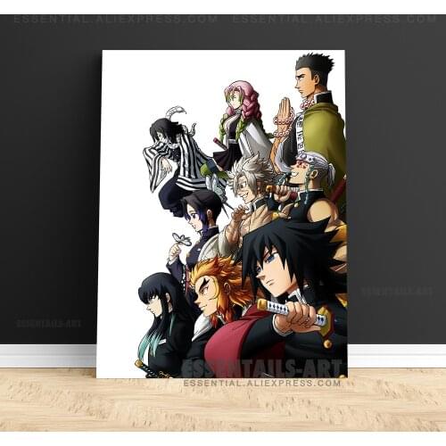 Demon Slayer Kimetsu no Yaiba Pillars Anime Poster Canvas Wall Art Painting Decor Pictures Bedroom Room Home Decoration Prints