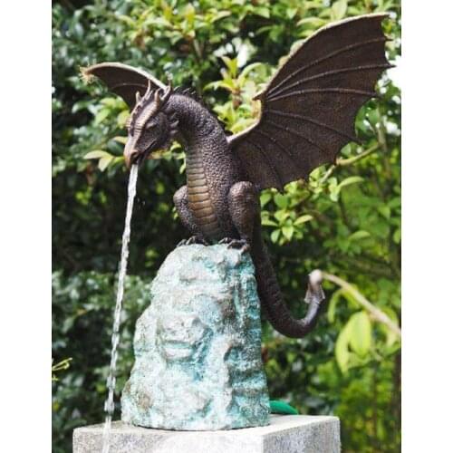 Precision Casting Fire-breathing Dragon Sculpture Waterscape Resin Fountain Majestic Dragon Sculpture Home Garden Decoration