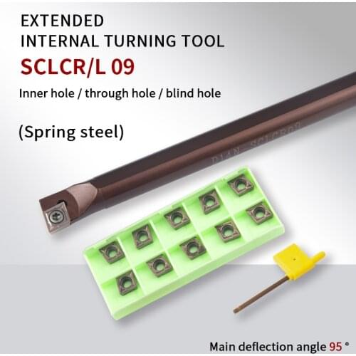 Spring steel Turning Tool SCLCR D16S/D20S/D20T/D32T-SCLCR09 Internal Lathe Boring Bar Carbide Tools For CCMT09 Turning Inserts