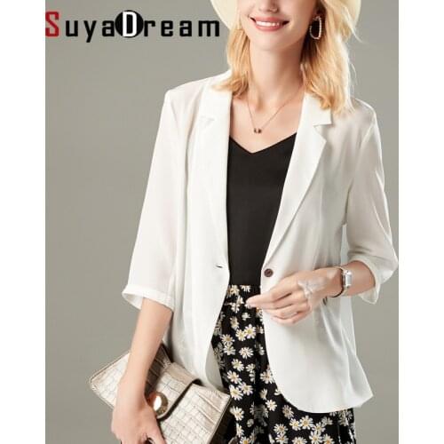 Женские пиджаки блейзеры SuyaDream China At AliExpress