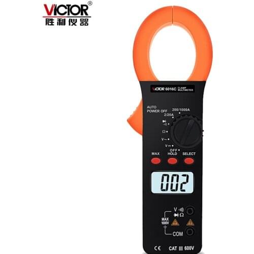 VICTOR 6016C 3 1/2 AC Digital Clamp Meter Digital Multimeter Display Ammeter 1000A Universal Meter Automatic Measurement