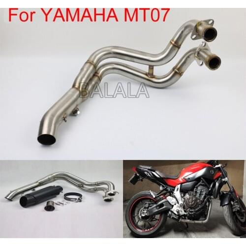 51mm Motorcycle Full System Exhaust Header Link Pipe Stainless Steel fried tube Muffler pipe With DB killer For YAMAHA MT07