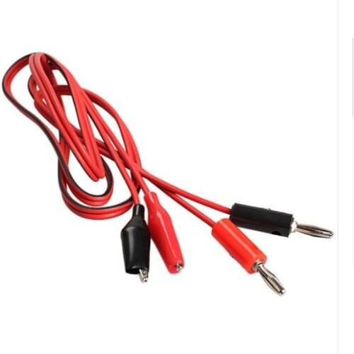 1 Pair Alligator Testing Cord Lead Clip to Banana Plug for Multimeter Test