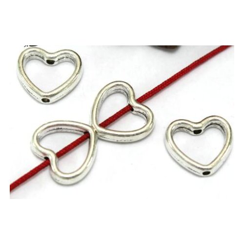 10pcs/lot Tibetan silver alloy heart Hollow out For Jewelry Making DIY Jewelry Accessories Antique Silve Color Pendant Charms