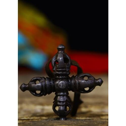 Home Decor 2" Tibet Buddhism Old Tiantie Vajra Dorje Vajra Phurpa Dharma Pendant Exorcism Ward off evil spirits Town House