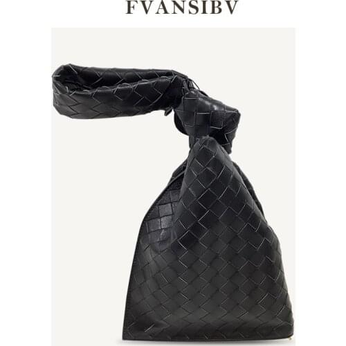 2021 New Luxury Brand Authentic Leather Weave Knotted Handbag Lightweight Fashion All-Match Exquisite Clutch for Women Hot
