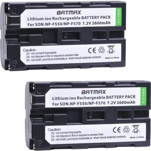 2Pcs NP-F550 F550 NPF550 NP-F570 Rechargeable Battery for Sony CCD-RV100 RV200 CCD-SC5 CCD-SC9 CCD-TR1 TR215 CCD-TR940 CCD-TR917