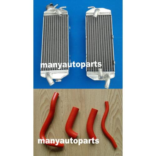 Aluminum radiator for KTM 250 400 450 520 525 MXC EXC 00 01 02 2000 2001 2002+hose RED/BLUE/BLACK