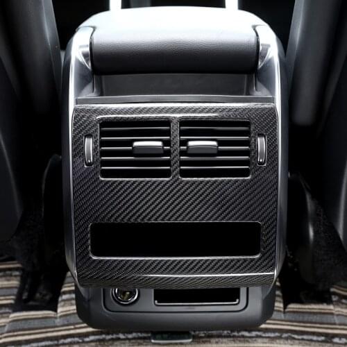Real Dry Carbon Fiber Car Accessories Rear Row AC Outlet Frame Cover Trim Fit For Range Rover Sport 2018-2020
