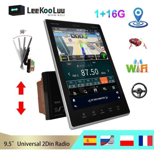 LeeKooLuu 2 Din Android 9.1 Car Multimedia Video Player 2Din 9.5" Vertical screen Car Radio GPS Stereo for VW Nissan Toyota Kia