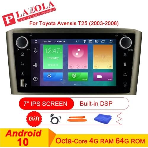 Autoradio DSP 2Din Android 10 Car Stereo Radio PLAYER ForToyota Avensis 2003 2004 2005-2008 GPS Navigation Multimedia CarPlay
