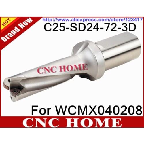 Free Shiping 24mm 3x Depth Indexable Productive stack Insert Drill Bit With Maximized Chip Evacuation For WCMX030204 Inserts
