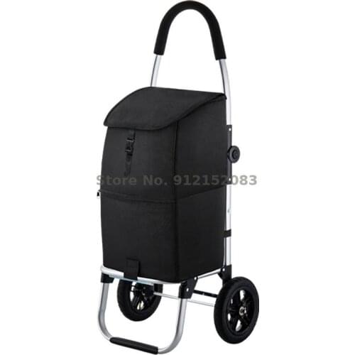 Household Mute Inflatable Wheel Aluminum Alloy Folding Portable Elderly Shopping Grocery Shopping Cart Portable Trailer Trolley