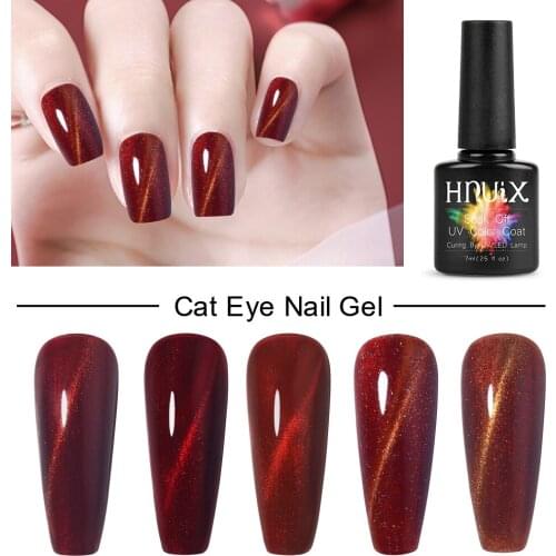 HNUIX 7.5ml Nail Polish Magnet Cat Eye Set Soak Off Semi Vernis Permanant Holographic Glitter Gel Lacuqer UV LED Varnish