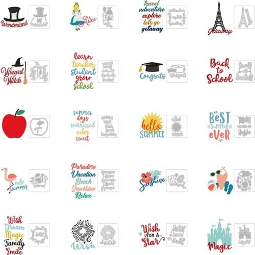 2020 Hot New Summer Girl Sentiment Words Metal Cutting Dies Graduation Foil and Scrapbooking For Crafts Card Making no stamps