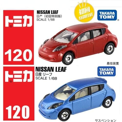 Takara Tomy Tomica Simulation Car Model Nissan Electric Blue Leaf First Edition Collect Ornaments Decorations Boys Gifts Toys