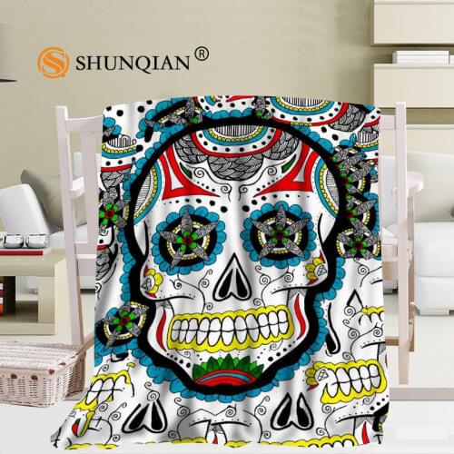 Custom Skull Blanket Office Sofa Blanket Portable Soft Blanket Bed Plane Travel Adult Home Blanket