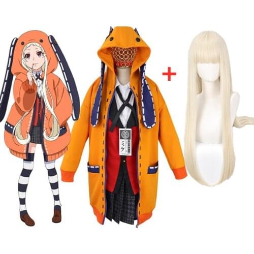 Anime Yomoduki Runa Cosplay Costume Japanese High School Uniform Jabami Yumeko Gambler Girls Clothes Women Zentai Suit