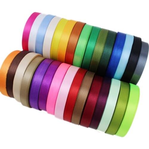 22Meters/Roll 12mm Satin Ribbon Christmas Halloween Wedding Birthday Party Gift Wrapping Ribbon DIY Handmade Roses Crafts Fabric
