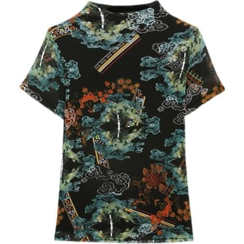 Summer classic printing short sleeve blouse t-shirts Graphic T-shirt Women Plus Size Clothing Summer