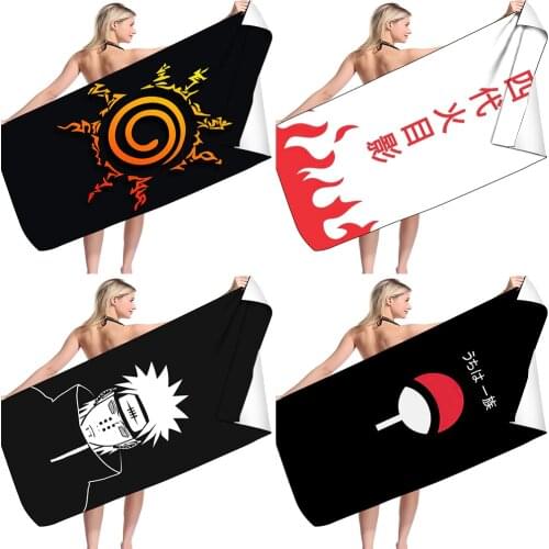 Anime Ninja Uzumaki Uchiha Narutoes Quick Dry Beach Towel Microfiber Face Washcloth Washrag Swimming Surfing Bath Towels