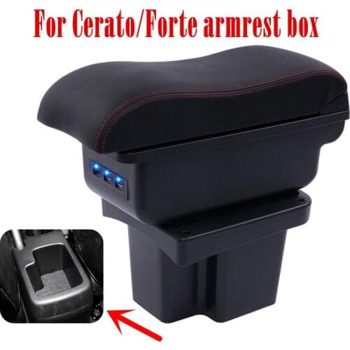 For KIA Cerato/Forte/k3 armrest box car-styling central Store content box with cup holder interior accessories part 09-16