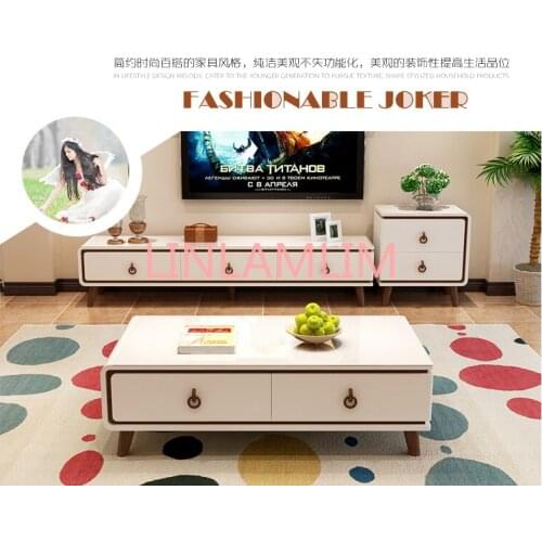 TV Stand modern Living Room Home Furniture tv led monitor stand mueble tv cabinet mesa tv table + Coffee Table centro table bass