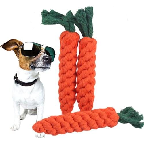 Pet Supply High Quality Pet Dog Toy Carrot Shape Rope Puppy Chew Toys Teath Cleaning Outdoor Fun Training 22cm