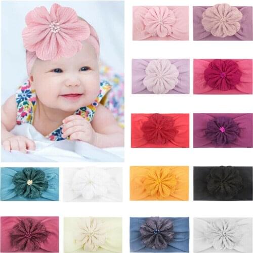 1pcs Infant Kid Girl Boys Baby Headband Toddler Lace Bow Flower Hair Band Accessories Headwear