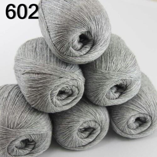 Sale 6balls X 50g pure high quality 100% cashmere warm soft Knitting Yarn Silver Grey 233-602