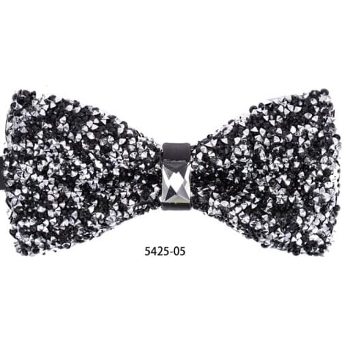 Luxury Diamond Bow Tie Black Color Men Bowtie cravate luxe pour homme Tie Crystal Chaton Super Cool Diamond Wedding Bow ties