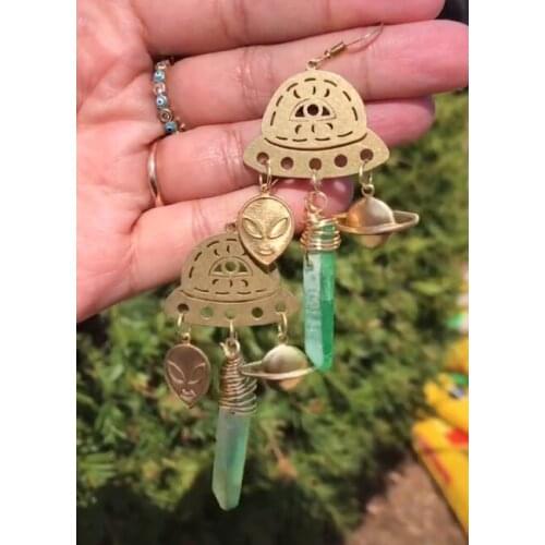 UFO Earrings, Hypollergenic, Wanderlust Jewelry