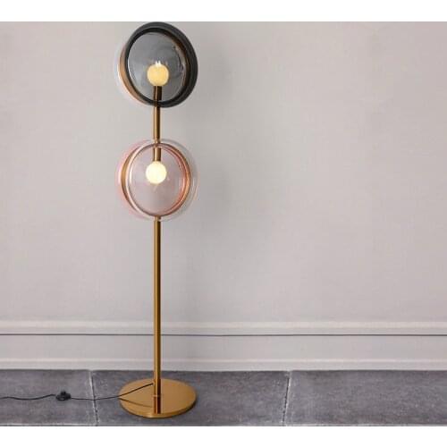 Nordic Post-Modern Living Room Floor Light Designer Creative Study Bedroom Sofa Hotel Double-Headed Metal Glass Floor Lamp