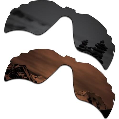 SmartVLT 2 Pieces Polarized Sunglasses Replacement Lenses for Oakley Radar Path Vented Stealth Black and Amber Brown