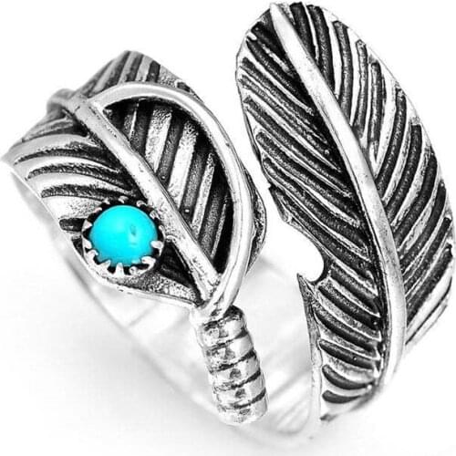 Fashion Simplicity Opening Adjustable Feather Modeling Ring Banquet Party High Quality Jewelry