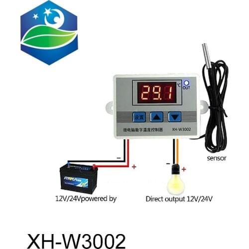 Waterproof Probe LCD Display 12V/24V/220V XH-W3002 ABS Digital Temperature Controller Switch With 1M