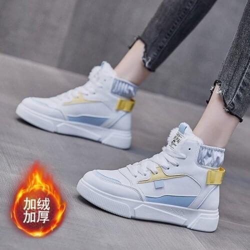 2020 Womens Casual Sneakers; Winter Sneakers with Plush Fur; Warm Womens Shoes; Womens Shoes with Lacing; Womens Shoes On