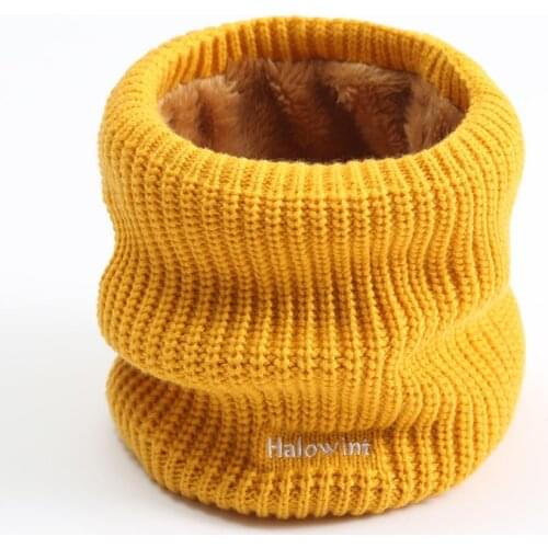 Women Winter Scarf Warm Ring Neck Snood Knitted Solid Cashmere Thick Fur Female Neck Scarfs Men Collar Bandana 2020 New