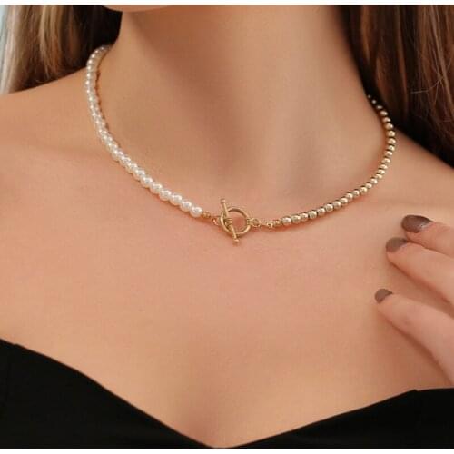 Handmade Pearl Choker Necklace For Women Bohemian Glamour Silver Color Beads Collar Girls Fashion Jewelry Party Gifts
