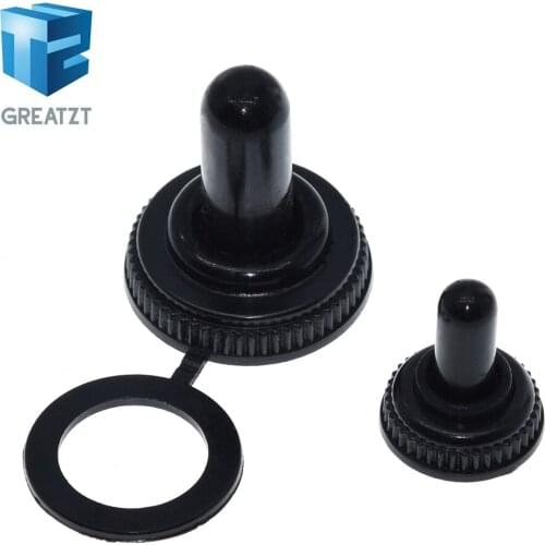 10Pcs 6mm Shaft Hole Mini MTS Toggle Switch Water Dust Proof Cap Rubber Boot Cover WPC-05 Black M12x0.75mm M6x0.75 Threaded