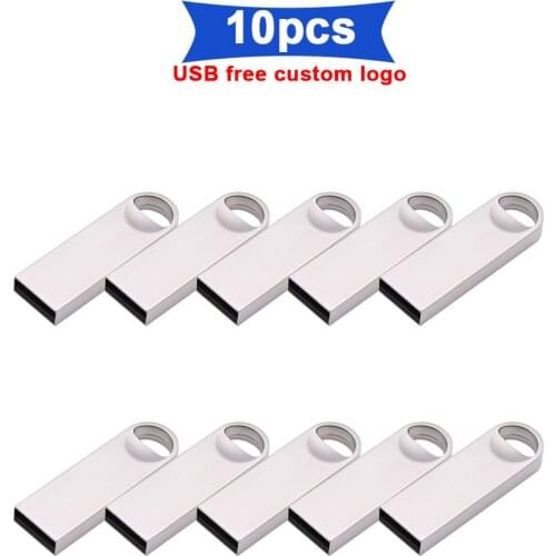 10pcs/lot USB 2.0 Metal USB 2.0 Flash Drive 16GB 8GB Pendrive flash Memory Stick Waterproof Pen Drive USB Stick gift free logo